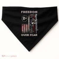 Freedom Over Fear 2nd Amendment Patriotic ProGun ON BACK USA-Made Doggie Bandana thumb 0