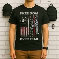 Freedom Over Fear 2nd Amendment Patriotic ProGun ON BACK T-Shirt thumb 6