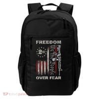 Freedom Over Fear 2nd Amendment Patriotic ProGun ON BACK Backpack thumb 0