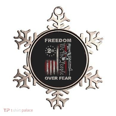 Freedom Over Fear 2nd Amendment Patriotic ProGun ON BACK Ornament