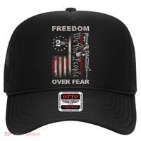 Freedom Over Fear 2nd Amendment Patriotic ProGun ON BACK Hat thumb 0
