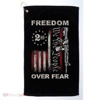 Freedom Over Fear 2nd Amendment Patriotic ProGun ON BACK Golf Towel thumb 0