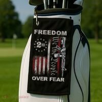 Freedom Over Fear 2nd Amendment Patriotic ProGun ON BACK Golf Towel thumb 2