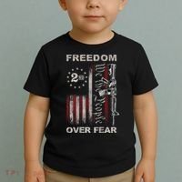 Freedom Over Fear 2nd Amendment Patriotic ProGun ON BACK Toddler T-Shirt thumb 2