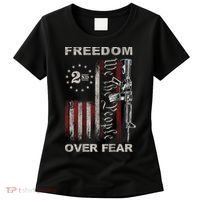 Freedom Over Fear 2nd Amendment Patriotic ProGun ON BACK Women's T-Shirt thumb 0