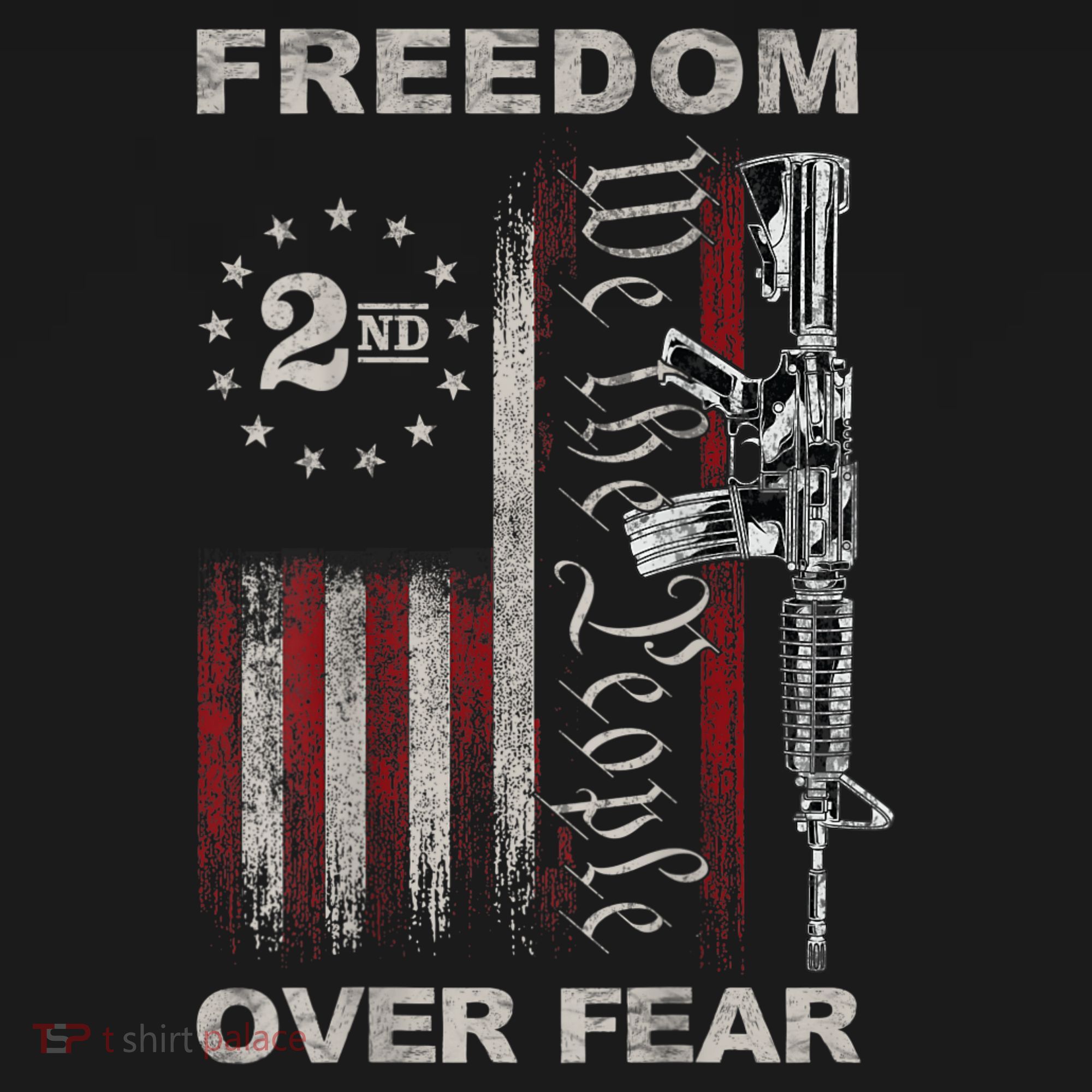 Freedom Over Fear 2nd Amendment Patriotic ProGun ON BACK Women's T-Shirt