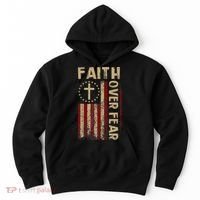 Faith Over Fear Patriotic Christian Hoodie thumb 0