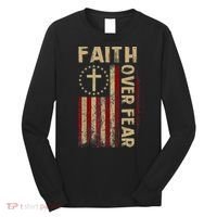 Faith Over Fear Patriotic Christian Long Sleeve Shirt thumb 0