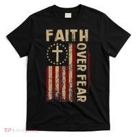 Faith Over Fear Patriotic Christian T-Shirt thumb 0