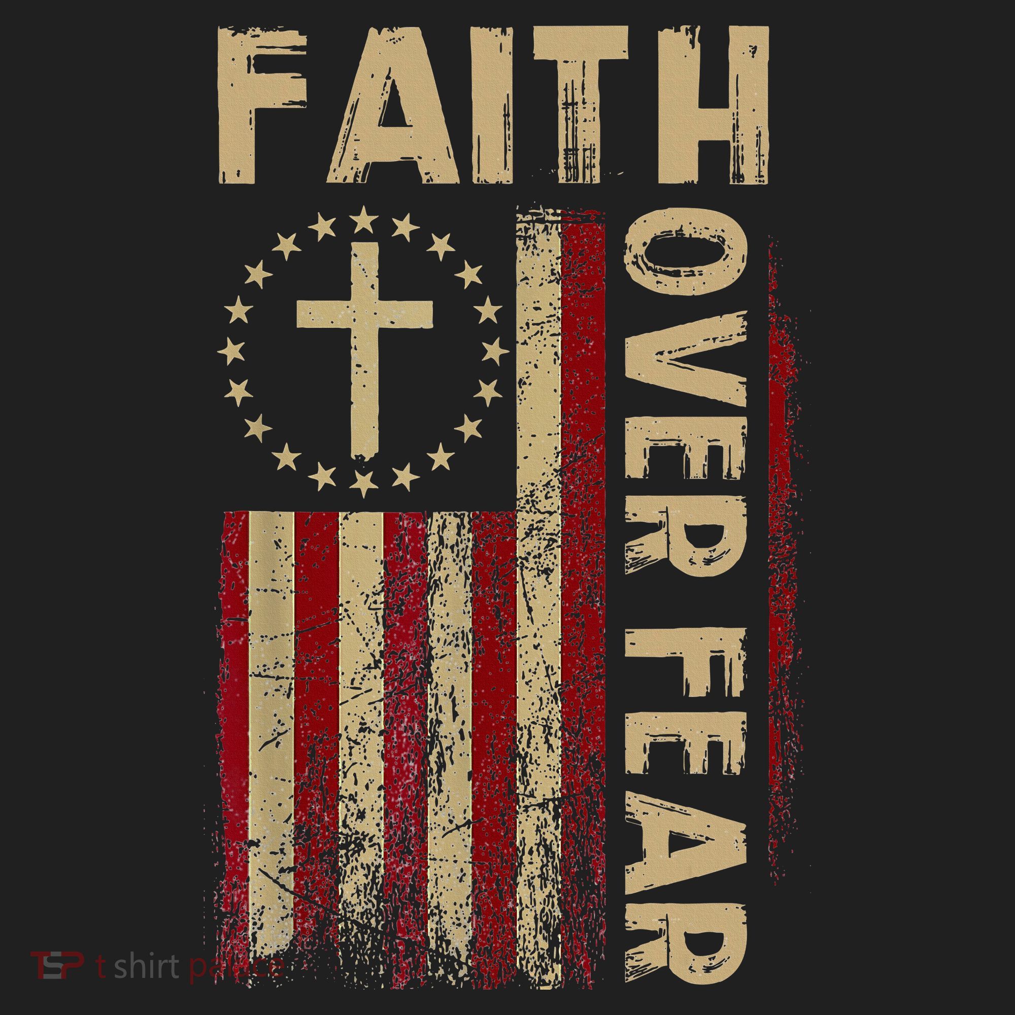 Faith Over Fear Patriotic Christian Beanie