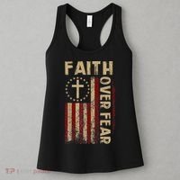 Faith Over Fear Patriotic Christian Women's Tank Top thumb 3