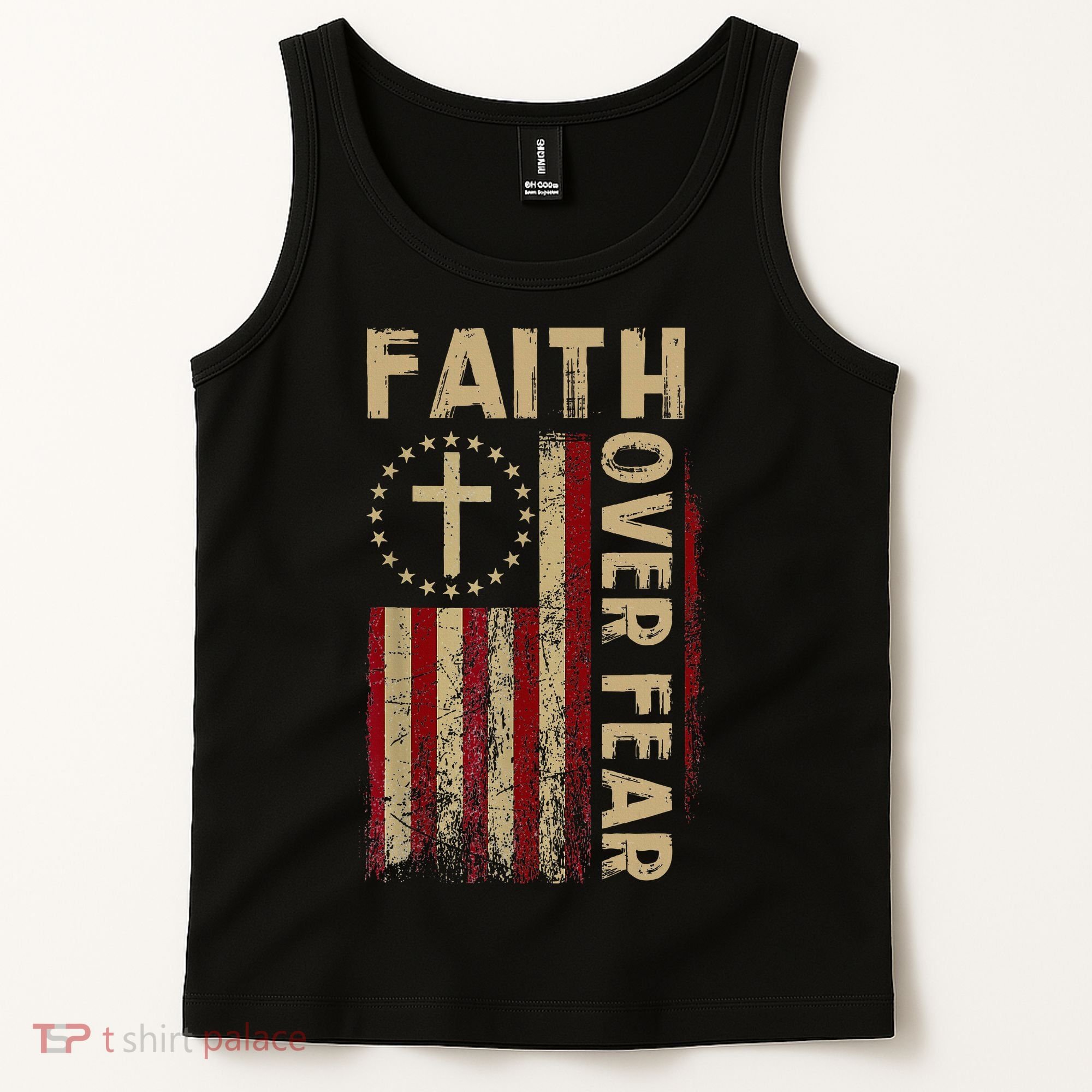 Faith Over Fear Patriotic Christian Tank Top