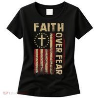 Faith Over Fear Patriotic Christian Women's T-Shirt thumb 0