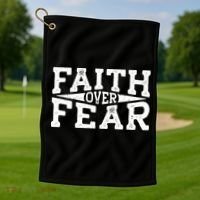Faith Over Fear Golf Towel thumb 1