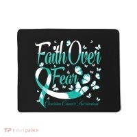 Faith Over Fear Ovarian Cancer Awareness Butterfly Mousepad thumb 0