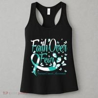 Faith Over Fear Ovarian Cancer Awareness Butterfly Women's Tank Top thumb 3