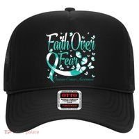 Faith Over Fear Ovarian Cancer Awareness Butterfly Hat thumb 0