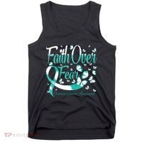 Faith Over Fear Ovarian Cancer Awareness Butterfly Tank Top thumb 0