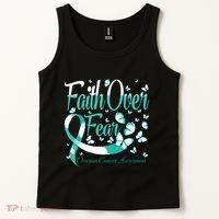 Faith Over Fear Ovarian Cancer Awareness Butterfly Tank Top thumb 2