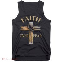 Faith Over Fear Christian Cross Religious For Tank Top thumb 0