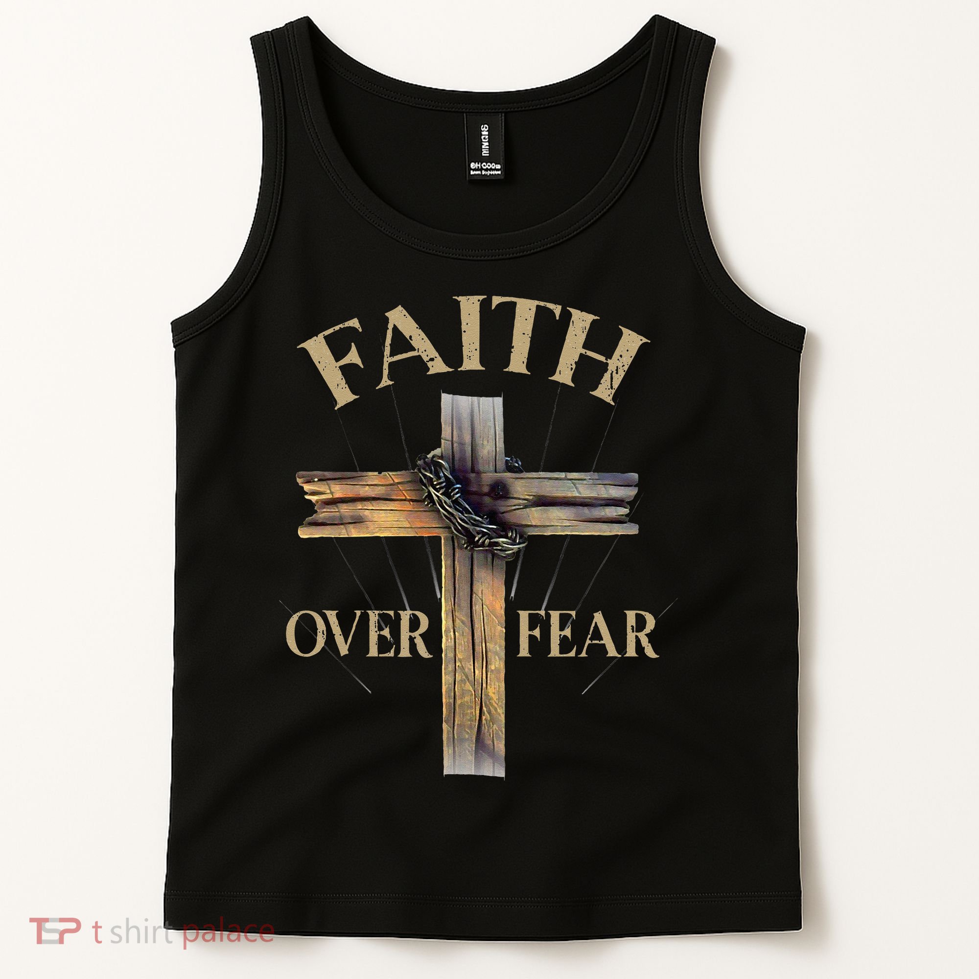Faith Over Fear Christian Cross Religious For Tank Top