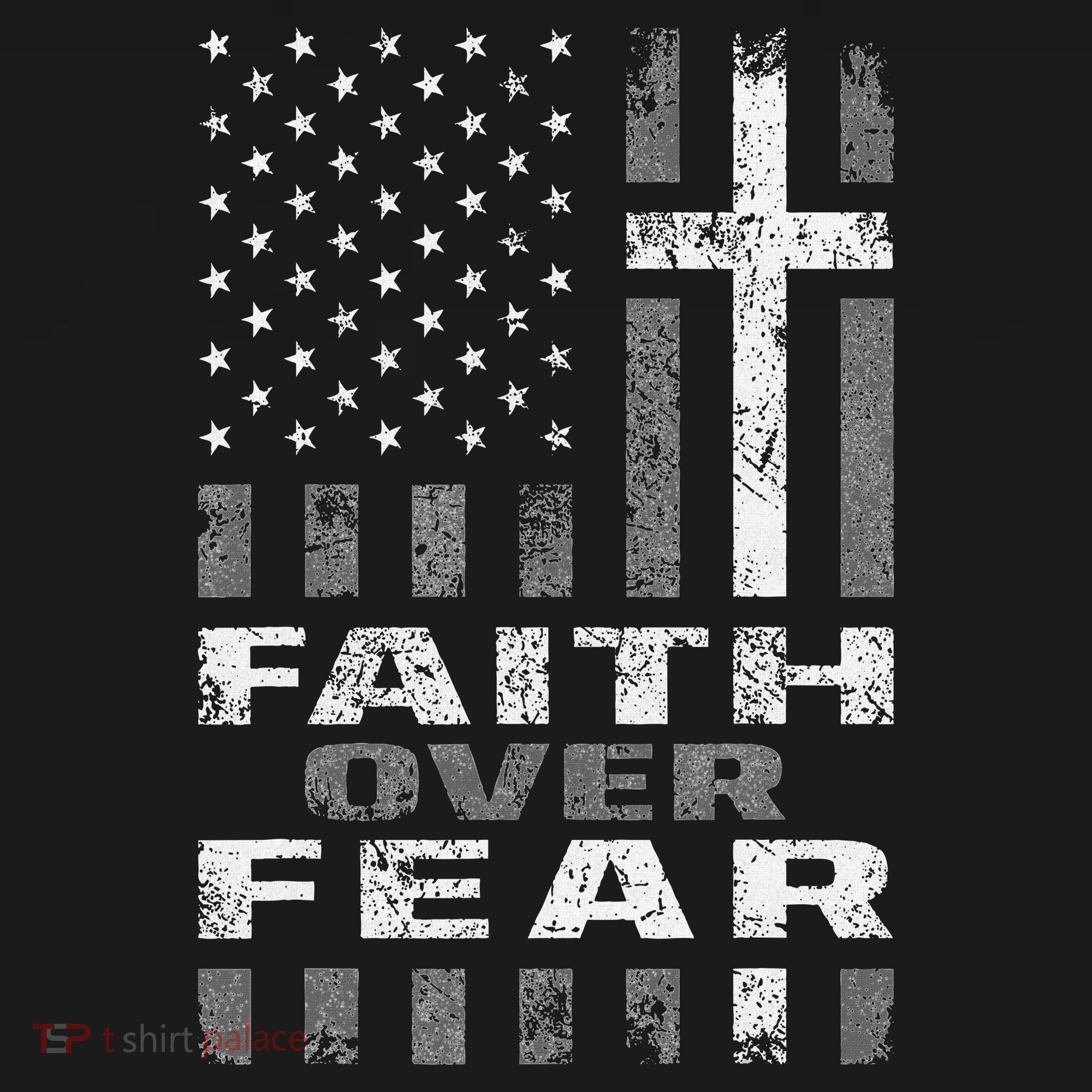 Faith Over Fear Christian Patriotism With Us Flag Women's Hoodie