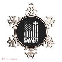 Faith Over Fear Conservative Christian US Flag Ornament thumb 0