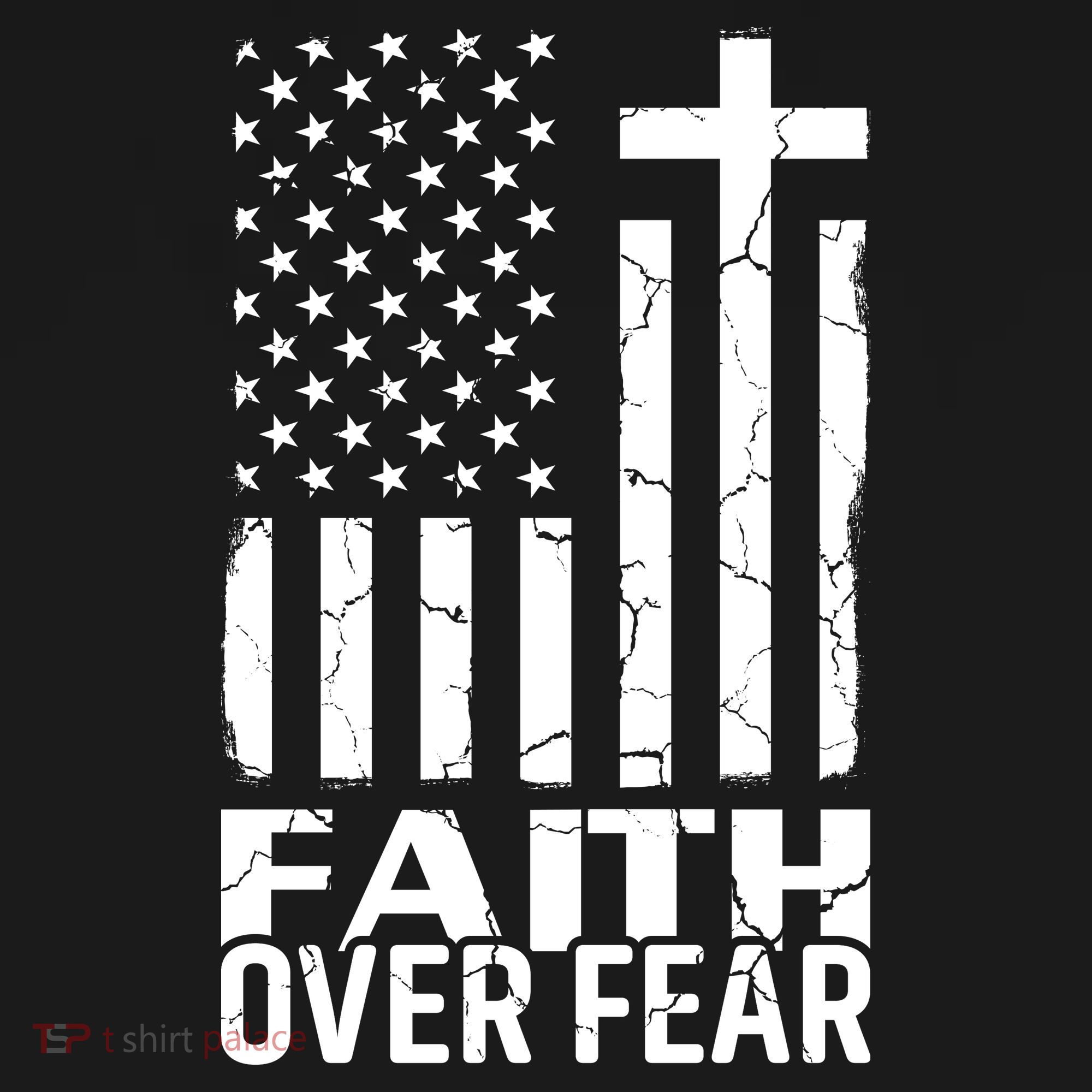 Faith Over Fear Conservative Christian US Flag Women's Tank Top