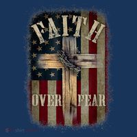 Faith Over Fear Christian American Cross God Jesus Usa Sweatshirt thumb 3