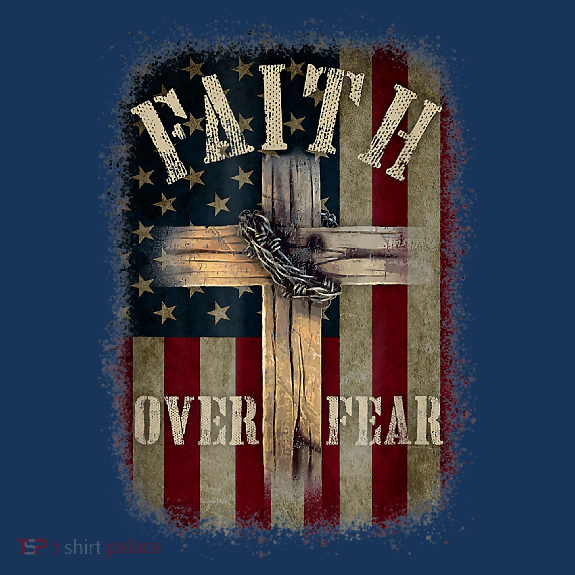 Faith Over Fear Christian American Cross God Jesus Usa Sweatshirt