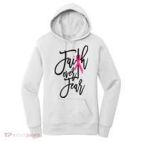 Faith Over Fear Cross Breast Cancer Awareness Christian Women's Hoodie thumb 0