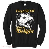 Funny Opossum First Of All Im A Delight Sweatshirt thumb 0