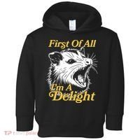 Funny Opossum First Of All Im A Delight Toddler Hoodie thumb 0