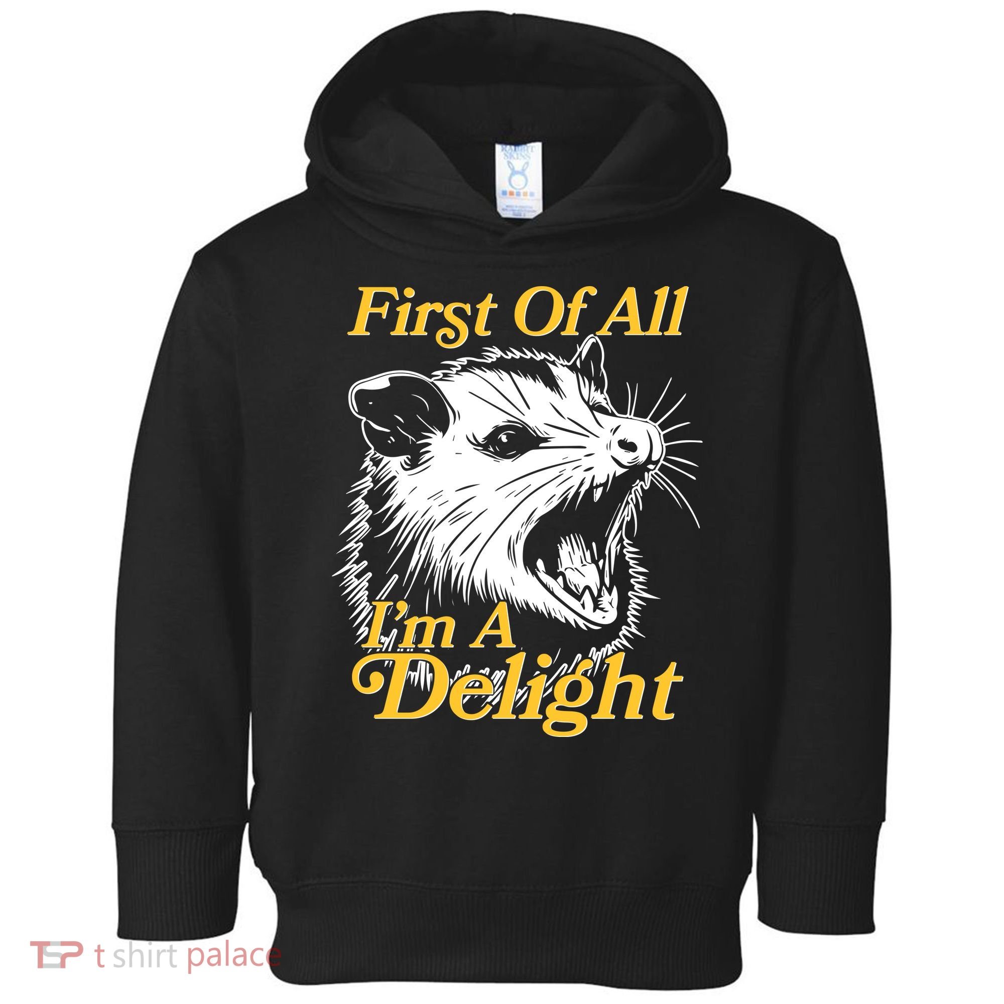 Funny Opossum First Of All Im A Delight Toddler Hoodie