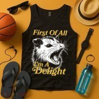 Funny Opossum First Of All Im A Delight Tank Top thumb 4