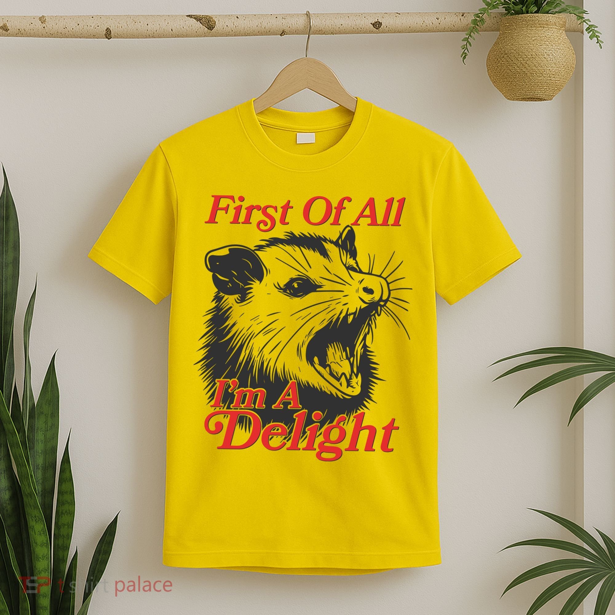 Funny Opossum First Of All Im A Delight T-Shirt