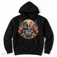 Faith Over Fear American Patriotic Cross Hoodie thumb 0