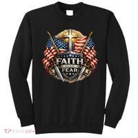 Faith Over Fear American Patriotic Cross Sweatshirt thumb 0