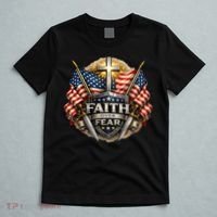 Faith Over Fear American Patriotic Cross T-Shirt thumb 5