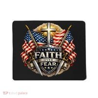 Faith Over Fear American Patriotic Cross Mousepad thumb 0