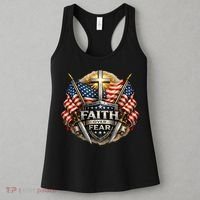 Faith Over Fear American Patriotic Cross Women's Tank Top thumb 3
