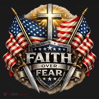 Faith Over Fear American Patriotic Cross Baby Bodysuit thumb 2