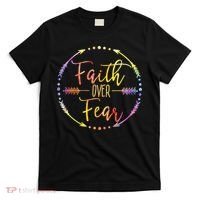 Faith Over Fear Arrow Lettering Inspirational Christian Gift  T-Shirt thumb 0