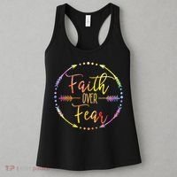 Faith Over Fear Arrow Lettering Inspirational Christian Gift  Women's Tank Top thumb 3