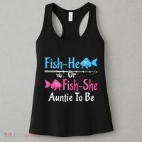 Fishhe Or Fishshe Auntie To Be Gender Reveal Baby Shower Women's Tank Top thumb 3