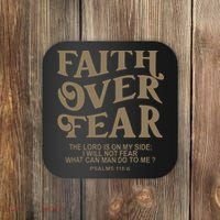 Faith Over Fear Christian Jesus Coaster thumb 0