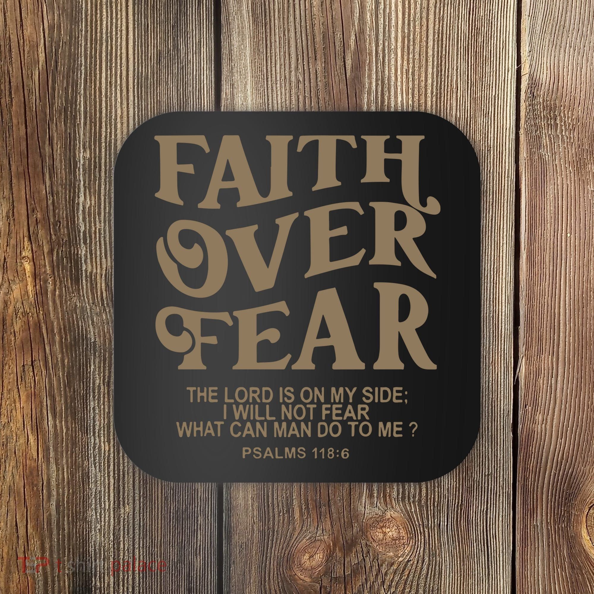 Faith Over Fear Christian Jesus Coaster