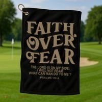 Faith Over Fear Christian Jesus Golf Towel thumb 1