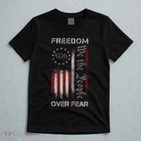 Freedom Over Fear Vintage Us American Flag 1776 T-Shirt thumb 5