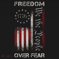 Freedom Over Fear Vintage Us American Flag 1776 T-Shirt thumb 7